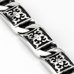 Bracelet homme acier  plaquettes graves et vieillies
