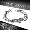 Bracelet homme acier biker-rock à crane ailé