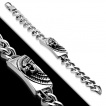 Bracelet homme biker à plaque avec crane ailé