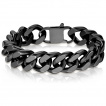 Bracelet homme chaine large noire  maillons ovales