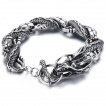 Bracelet homme dragon sculpté en acier