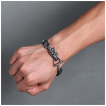 Bracelet homme dragon sculpté en acier