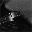 Bracelet homme triple en similicuir et perles de pierre noires