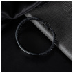 Bracelet noir pour homme à plaque ID avec tresse et lanière similicuir