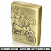 Briquet tempête avec moto cross en relief