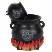 Brûleur cônes d'encens à chaudrons avec pentacle / pentagramme (flux inverse)