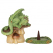 Brleur  cnes d'encens Dragon vert sur champignon - Anne Stokes