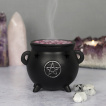 Brûleur à cônes d'encens en forme de chaudron avec pentacle