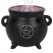 Brûleur à cônes d'encens en forme de chaudron avec pentacle