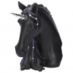 Buste de licorne gothique noire  crinire tincelante (15cm)