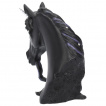 Buste de licorne gothique noire  crinire tincelante (15cm)