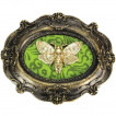 Cadre dco oval baroque  papillon macabre (22,3cm)