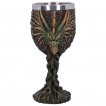 Calice / verre  pied dragon vert seigneur de la fort (17cm)