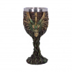 Calice / verre à pied dragon vert seigneur de la forêt (17cm)