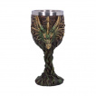 Calice / verre  pied dragon vert seigneur de la fort (17cm)