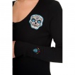 Cardigan femme goth-rock Banned noir  cranes de sucre bleus