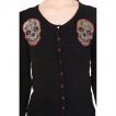 Cardigan femme goth-rock Banned noir  cranes de sucre rouges