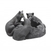 Cendrier gravé tribal à trio de chats noires - Nemesis Now
