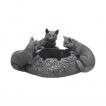 Cendrier gravé tribal à trio de chats noires - Nemesis Now