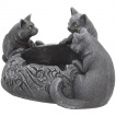 Cendrier gravé tribal à trio de chats noires - Nemesis Now