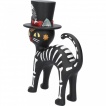 Chat  chapeau et peinture squelette - 20.7cm