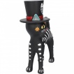 Chat  chapeau et peinture squelette - 20.7cm