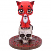 Chatte dmone sur crane humain et plateau pentacle - James Ryman	(16cm)