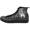 Chaussures gothiques Sneakers femme avec loup inspiration Yin et Yang