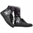 Chaussures gothiques Sneakers femme avec loup inspiration Yin et Yang