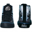 Chaussures gothiques Sneakers homme à cranes en face à face et flammes bleues