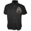 Chemise gothique homme à manches courtes avec La Mort pointant ses pistolets