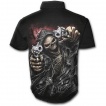 Chemise gothique homme à manches courtes avec La Mort pointant ses pistolets