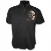 Chemise gothique homme  manches courtes avec bandit Steam Punk et crane  rouages