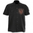 Chemise gothique homme à manches courtes avec dragon flamboyant