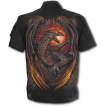 Chemise gothique homme  manches courtes avec dragon flamboyant