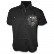Chemise gothique homme à manches courtes avec guerriers viking en squelettes sur leur Drakkar