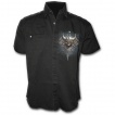 Chemise gothique homme  manches courtes avec guerriers viking en squelettes sur leur Drakkar