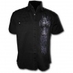 Chemise gothique homme  manches courtes avec squelette militaire