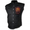 Chemise homme gothique sans manche avec dragon gris sur lave craquele