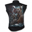 Chemise homme gothique sans manche avec guerriers viking en squelettes sur leur Drakkar