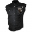 Chemise homme gothique sans manche avec guitariste faisant le salut Rock