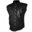 Chemise homme gothique sans manche avec la Mort regardant son sablier