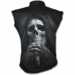 Chemise homme gothique sans manche avec la Mort regardant son sablier