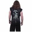 Chemise homme gothique sans manche avec la Mort regardant son sablier