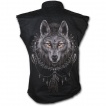 Chemise homme gothique sans manche avec loup et attrape-rêves amérindien
