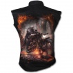 Chemise homme gothique sans manche avec motard en squelette et sa moto steampunk