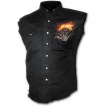 Chemise homme gothique sans manche avec moto  roues de feu