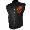 Chemise homme gothique sans manche avec sombre dragon de feu et symbole tribal