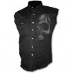 Chemise homme gothique sans manche avec tête de mort fantomatique