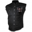 Chemise homme rock sans manche avec tête de mort sur drapeau Union Jack